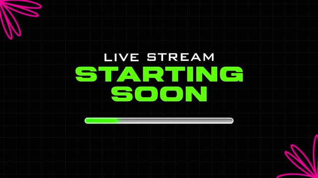 Live Stream Starting Soon Screen with Loading Bar Animation