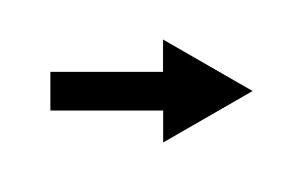 Solid black right-angled arrow vector icon isolated on white background