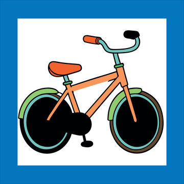Bike surf summer beach graphic illustration