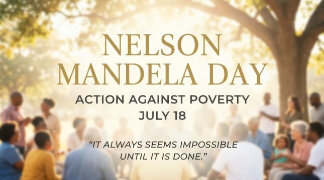 Nelson mandela day poverty action poster