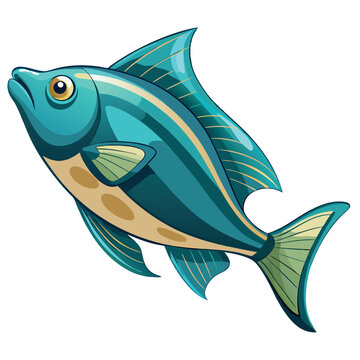 Illustration of halibut isolated on white background