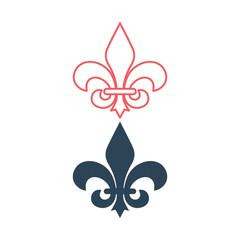 Fleur de lis icons set flat vector template design trendy. © Muhammad