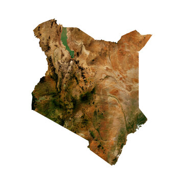 KENYA Geological Map with Hillshade Relief, High Resolution Terrain PNG