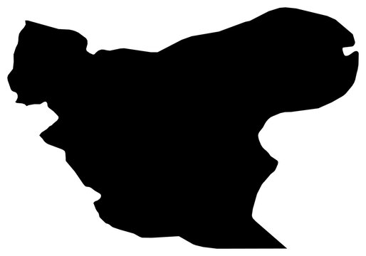 A contour map of Aleppo. Syrian province silhouette