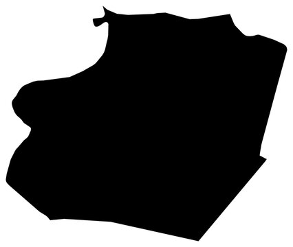 A contour map of Al-Raqqah. Syrian province silhouette