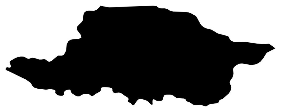 A contour map of Arad. Romanian county silhouette