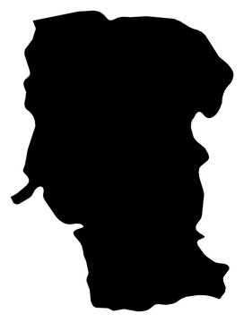 A contour map of Argeș. Romanian county silhouette