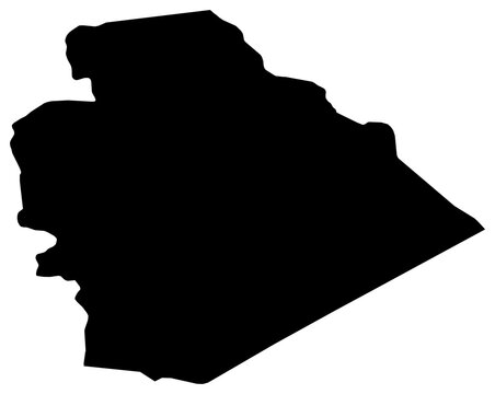 A contour map of As-Suwayda. Syrian province silhouette