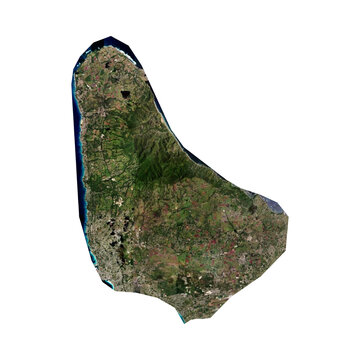 BARBADOS Geological Map with Hillshade Relief, High Resolution Terrain PNG