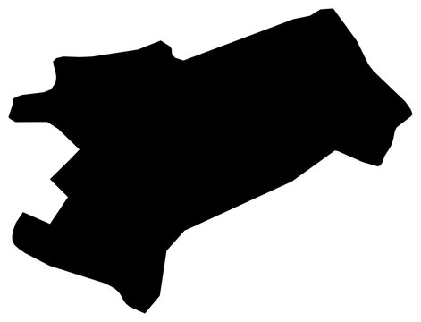 A contour map of City of Zagreb. Croatian county silhouette