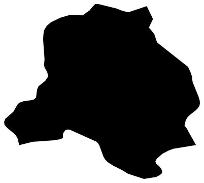 A contour map of Delhi. Indian state or union territory silhouette
