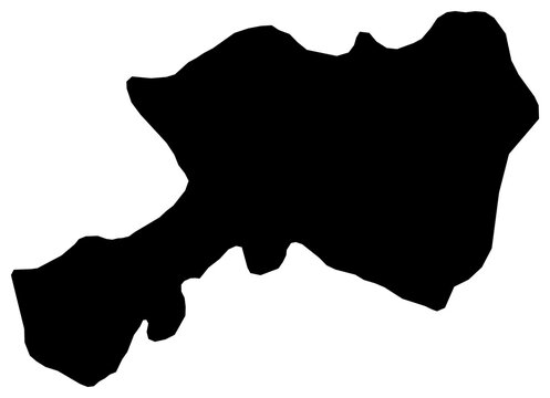 A contour map of Dhamar. Yemeni governorate silhouette