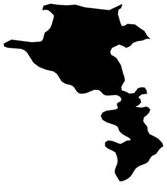 A contour map of Kalbajar-Lachin Economic Region. Azerbaijani economic region silhouette