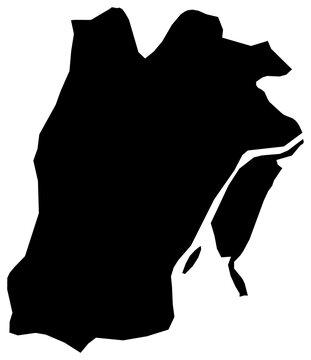 A contour map of Lisbon. Portuguese district silhouette