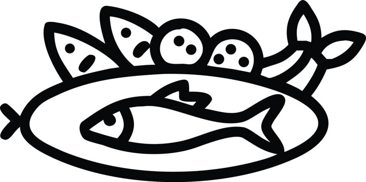 Retro Hand-Drawn Canned Sardines Illustration with Marine Food Theme
