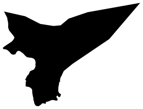 A contour map of Ma'rib. Yemeni governorate silhouette