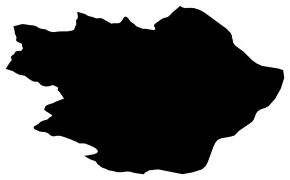 A contour map of Pirot. Serbian district silhouette