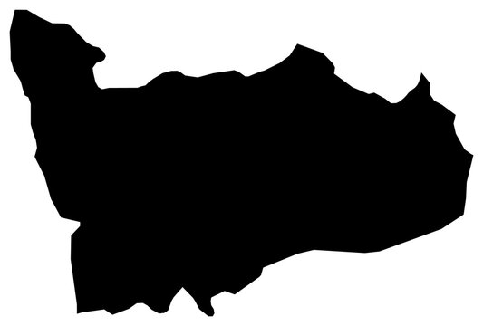A contour map of Porto. Portuguese district silhouette