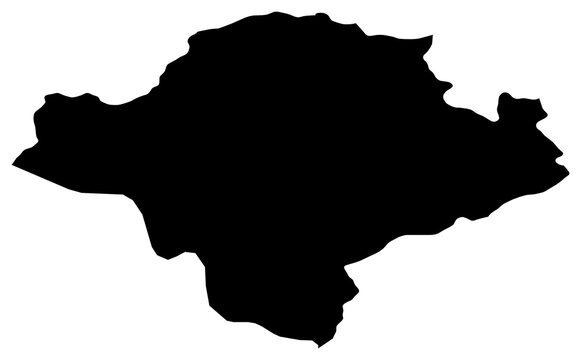 A contour map of Toplica. Serbian district silhouette