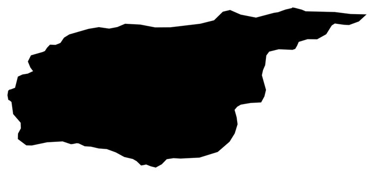 A contour map of Tunceli. Turkish province silhouette