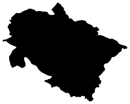 A contour map of Uttarakhand. Indian state or union territory silhouette