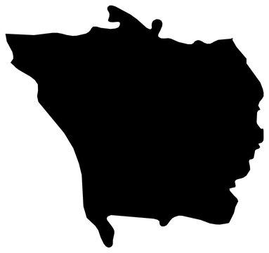 A contour map of Vaslui. Romanian county silhouette