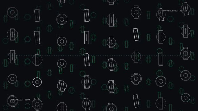 Binary code stream background with glowing green numbers and symbols