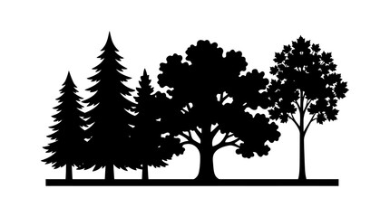Forest Tree Silhouettes Vector Illustration © TDF CREATIVE