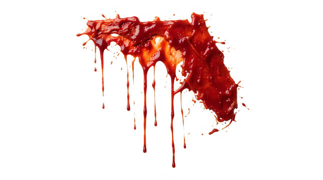 Halloween blood splatter florida state shape isolated on transparent background spooky horror design element