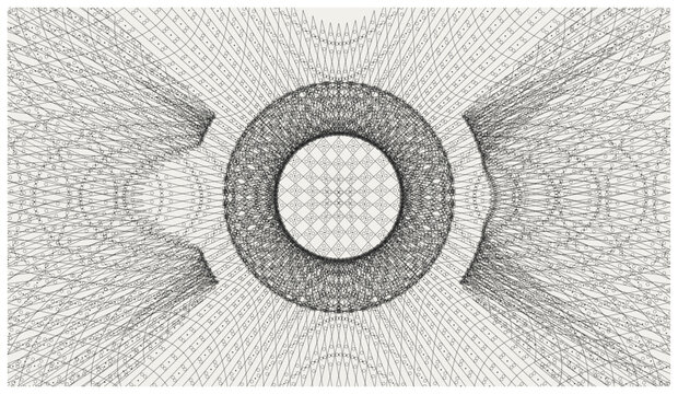 Abstract pixel art donut with bite taken