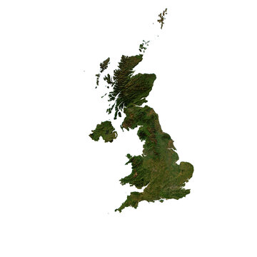 UNITED KINGDOM Geological Map with Hillshade Relief, High Resolution Terrain PNG