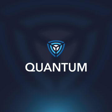 Futuristic Quantum Shield Logo Vector