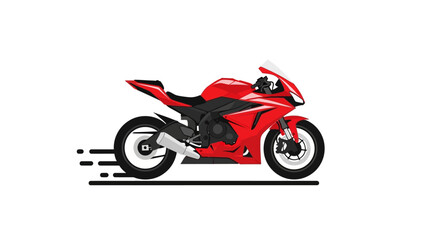 Obraz premium Clean Red and Black Sport Motorcycle with Speed Lines for Stock Media with high quality professional line art symbols for modern creative design and digital branding projects
