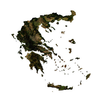 GREECE Geological Map with Hillshade Relief, High Resolution Terrain PNG