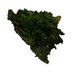 Bosnia and Herzegovina Geological Map with Hillshade Relief, High Resolution Terrain PNG © Model it