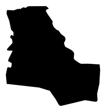 A contour map of Dhi Qar. Iraqi province silhouette