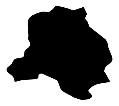 A contour map of Delhi. Indian state or union territory silhouette