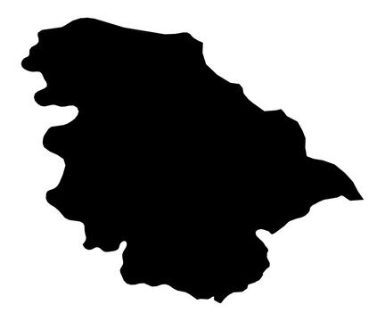 A contour map of Jammu and Kashmir. Indian state or union territory silhouette