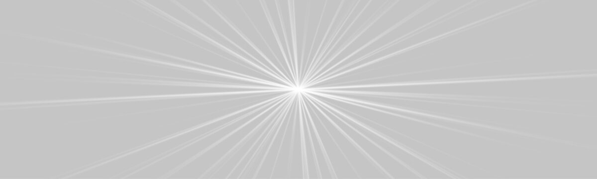 Glowing explosion white light. Starburst flare with rays and glow starlight beam. Silver star sparkle PNG. Vector illustration.