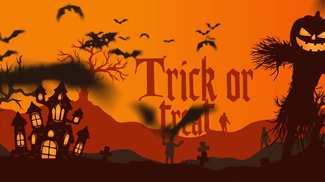 Trick or Treat, orange halloween background