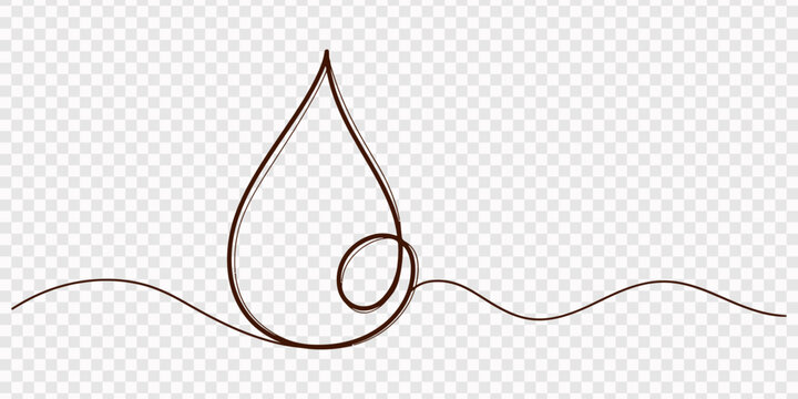 water drop continuous one line drawing, Blue Water Drop One Line Drawing Minimalist Style Liquid Shape Illustration, Vector Illustration, Continuous line drawing of drop. Water drop line icon.