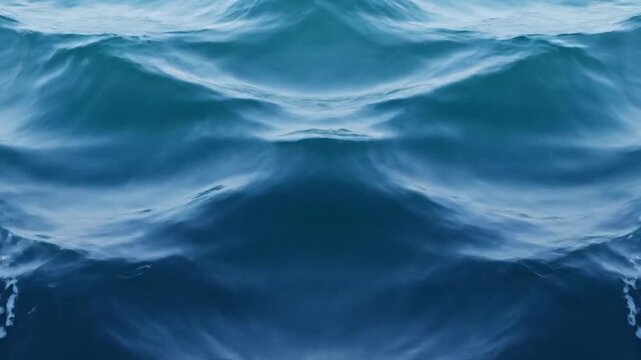 Deep blue ocean waves flowing in a rhythmic and calm pattern