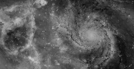 Monochrome deep universe spiral galaxy starfield background  © ShadOw