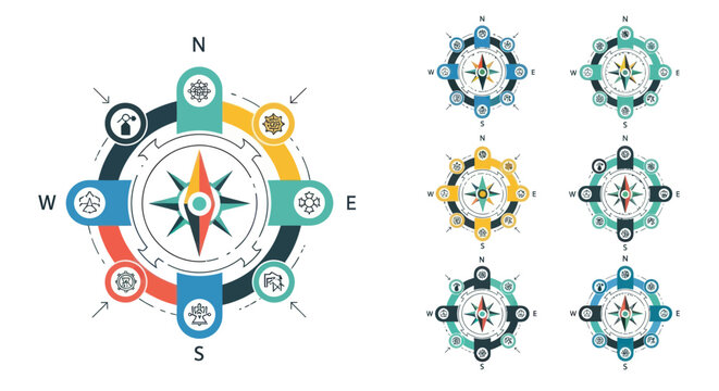 Compass Infographic Template Set