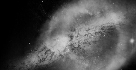Black white starfield cosmic galaxy spiral monochrome background  © ShadOw