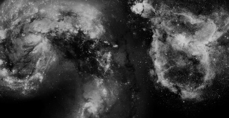 Black white glowing spiral galaxy stars deep space monochrome  © ShadOw