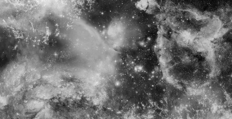 Monochrome Galaxy Core with Dense Dust Lanes and Star Cluster  © ShadOw