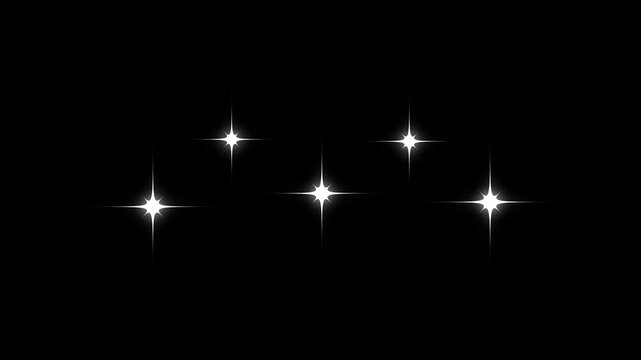  Twinkle light stars sparkling, Star twinkling for festive holiday event, sparkling stars animation, white cartoon, star sparkle vector doodles, glowing light effect, black background 4k motion graphi