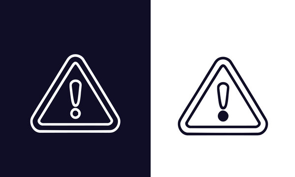 Hazard Warning Triangle and Attention Exclamation Icon