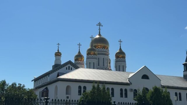 Spaso Preobrazhensky Cathedral with Golden Domes in Russia